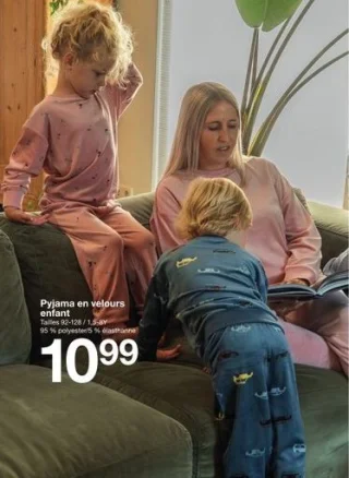 Pyjama en velours enfant Zeeman