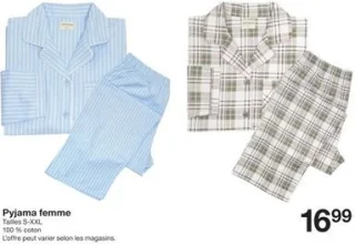Pyjama femme 100% coton Zeeman