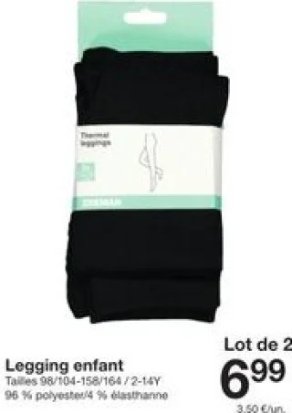 Legging enfant Lot de 2 Zeeman