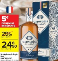 Whisky Français Single Malt FONDAUDÈGE Héritage 40% vol., 70 cl + étui