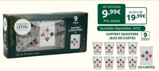 Coffret shooters jeux de cartes 9 pièces Geneviève Lethu