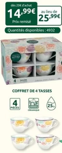 Coffret de 4 tasses Geneviève Lethu
