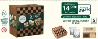 Coffret verres à whisky et jeux 5 pièces Geneviève Lethu