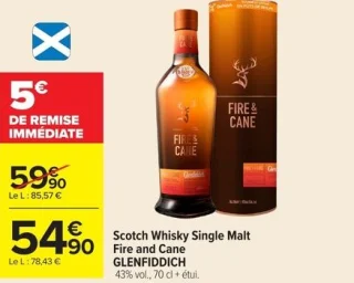 Scotch Whisky Single Malt Fire and Cane GLENFIDDICH
