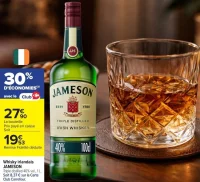 Whisky irlandais JAMESON Triple distilled 40% vol., 1 L.