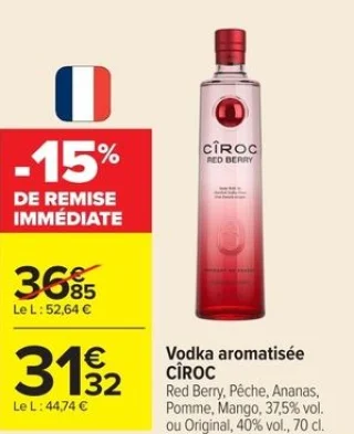 Vodka aromatisée CÎROC