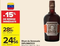 Rhum du Venezuela DIPLOMATICO Mantuano, 40% vol., 70 cl.