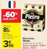 Bière Corse Ambrée Pietra 6% vol.