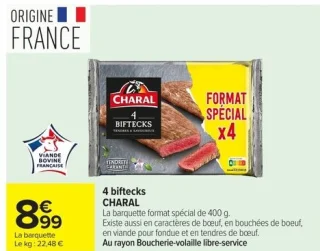 4 biftecks CHARAL