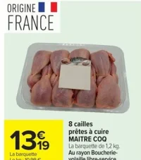 8 cailles prêtes à cuire MAITRE COQ
