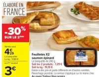 Feuilletés x2 saumon épinard Maison Bolard
