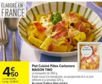 Plat Cuisiné Pâtes Carbonara Maison Tino