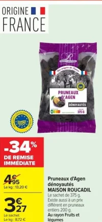 Pruneaux d'Agen dénoyautés MAISON ROUCADIL