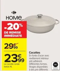 Cocotte ronde basse 4L HOME
