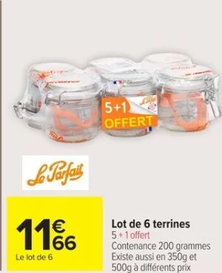 Lot de 6 terrines Le Parfait