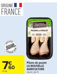 Pilons de poulet LA NOUVELLE AGRICULTURE Jaune