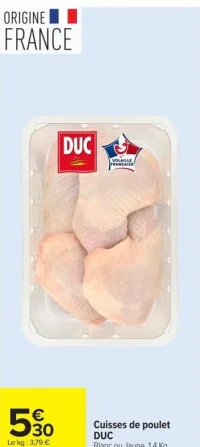 Cuisses de poulet DUC Blanc ou Jaune