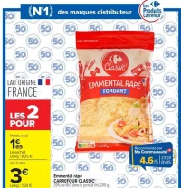 Emmental râpé CARREFOUR CLASSIC'
