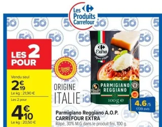 Parmigiano Reggiano A.O.P. CARREFOUR EXTRA