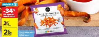 Frites de patate douce surgelés STRONG ROOTS 500 g.