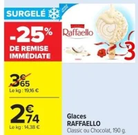 Glaces RAFFAELLO Classic ou Chocolat