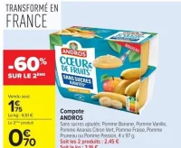 Compote ANDROS Sans sucres ajoutés