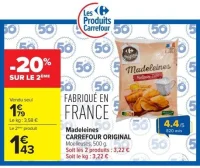 Madeleines Moelleuses Carrefour Original