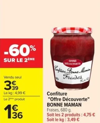 Confiture "Offre Découverte" BONNE MAMAN Fraises