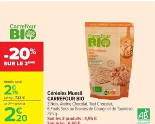 Céréales Muesli CARREFOUR BIO