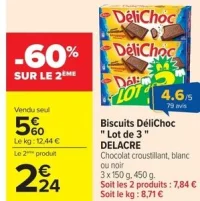 Biscuits DéliChoc " Lot de 3 " DELACRE