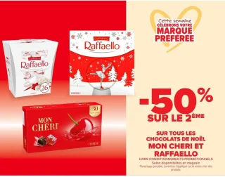 Chocolats de Noël Mon Chéri et Raffaello