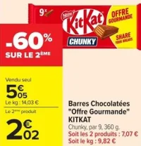 Barres Chocolatées "Offre Gourmande" KITKAT Chunky