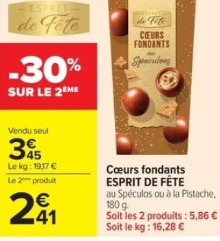 Cœurs fondants ESPRIT DE FÊTE au Spéculos ou à la Pistache