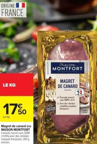 Magret de canard cru MAISON MONTFORT