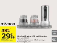 Moulin électrique USB multifonctions Mivano