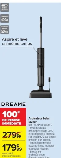 Aspirateur balai laveur H12 Pro FlexLite C Dreame