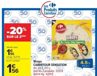 Wraps CARREFOUR SENSATION Blé