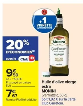 Huile d'olive vierge extra MONINI