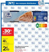 Thon Albacore en tranches CARREFOUR EXTRA