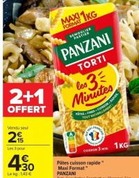 Pâtes cuisson rapide Maxi Format Panzani