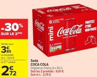 Soda COCA COLA Original ou Cherry, 6 x 20 cl.