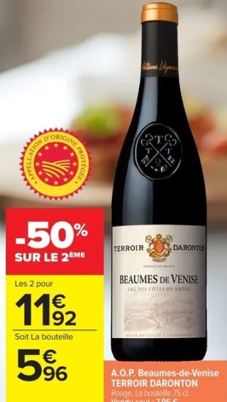 Vin rouge A.O.P. Beaumes-de-Venise TERROIR DARONTON