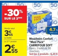 Mouchoirs Confort "Maxi Pack" Carrefour Soft