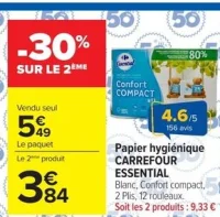Papier hygiénique Carrefour Essential