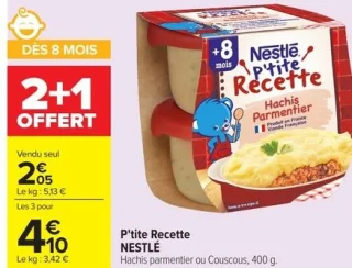 P'tite Recette Nestlé Hachis parmentier ou Couscous