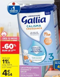 Lait en Poudre Calisma Croissance 3 Laboratoire Gallia