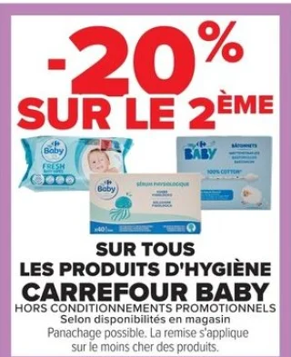 Produits d'hygiène Carrefour Baby