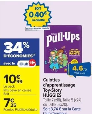 Culottes d'apprentissage Toy-Story Huggies
