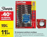 12 marqueurs peinture acrylique Sharpie