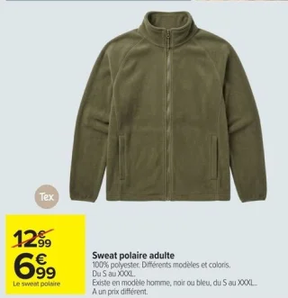 Sweat polaire adulte Tex